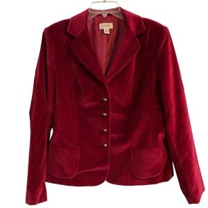 Talbots Rich Maroon Velvet Blazer